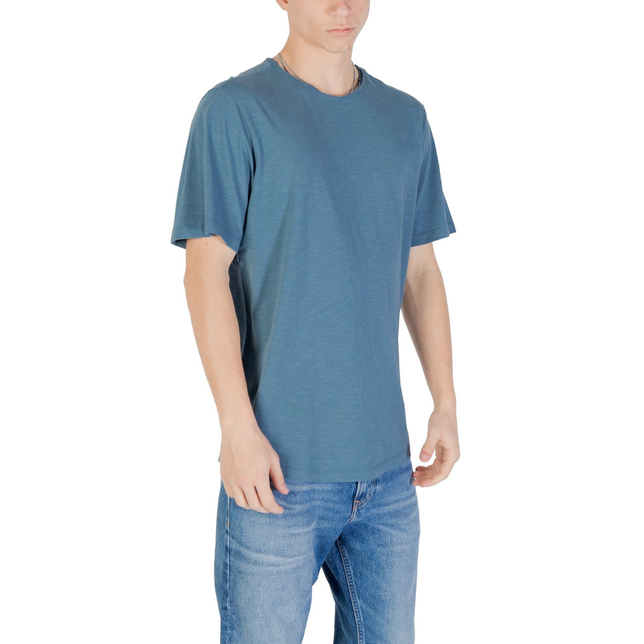 2420550 Jack & Jones T-Shirt Blu Cotone Organico Uomo