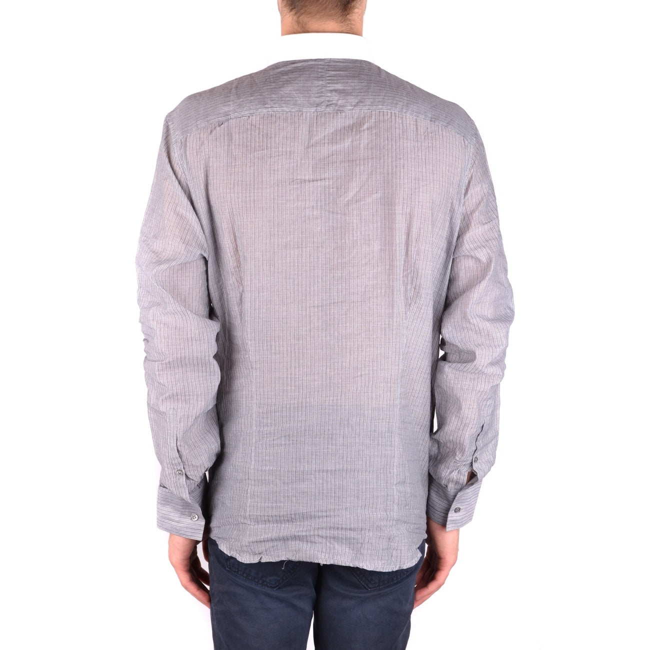 2430952 Neil Barrett Camicia Grigio Righe Cotone Uomo