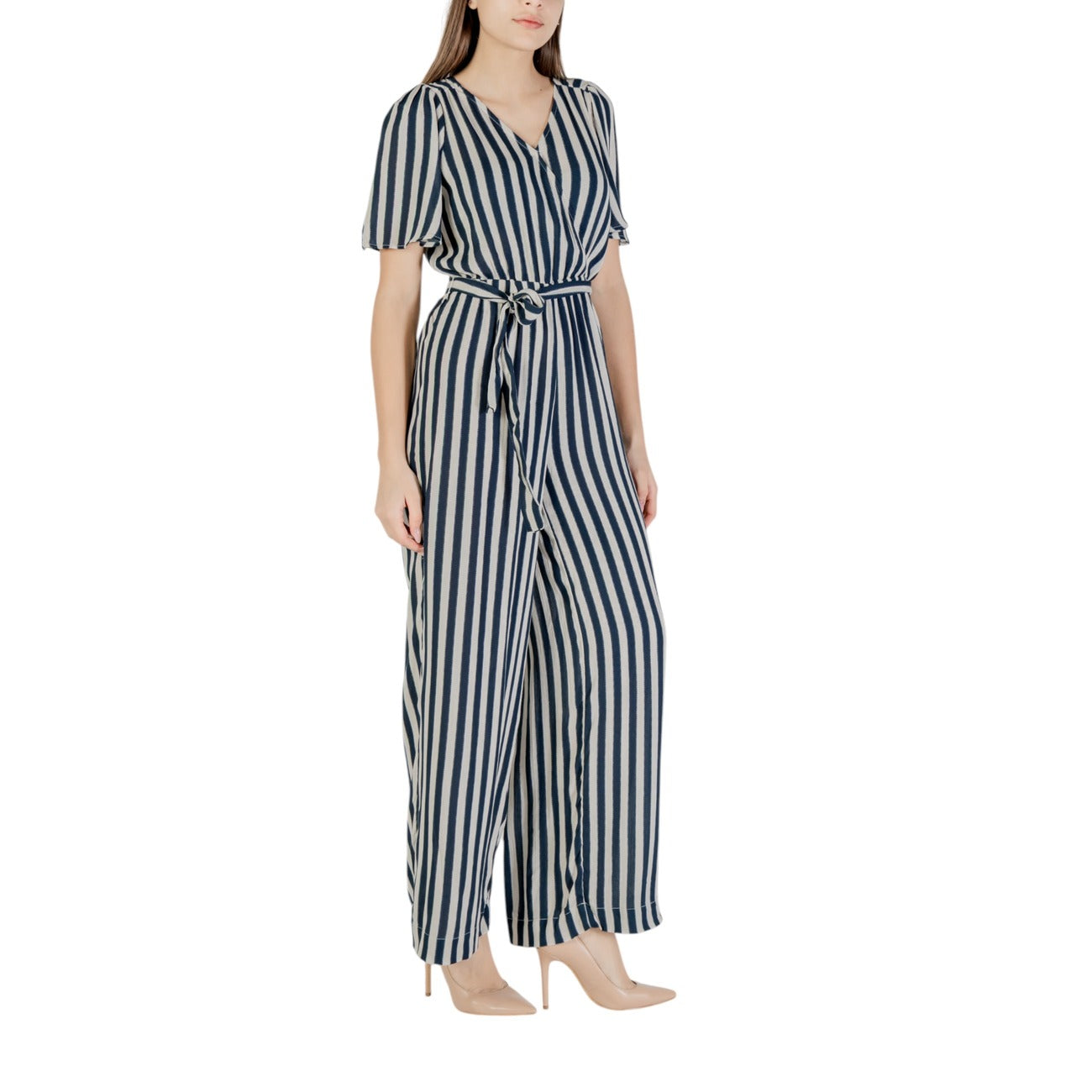 486431 Ichi Tuta Blu Righe Donna