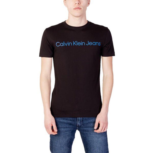 T-Shirt Nero Stampa Cotone Organico Uomo
