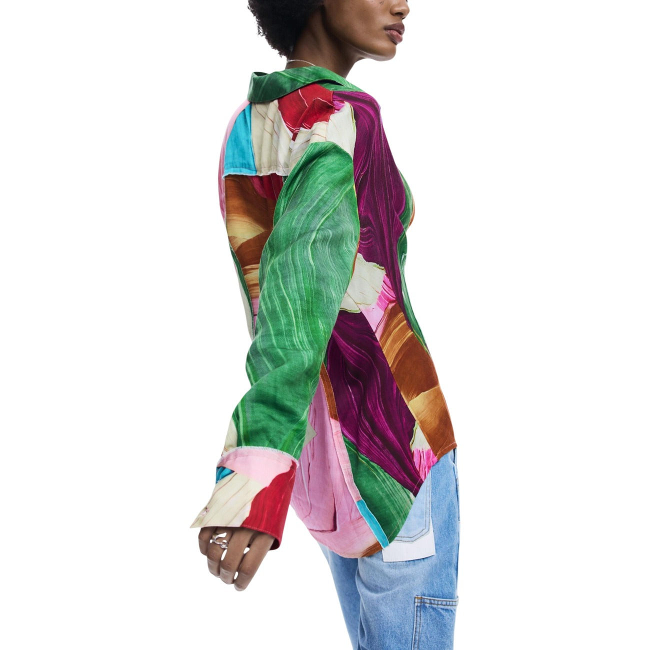 484054 Desigual Camicia Verde Colorata Donna