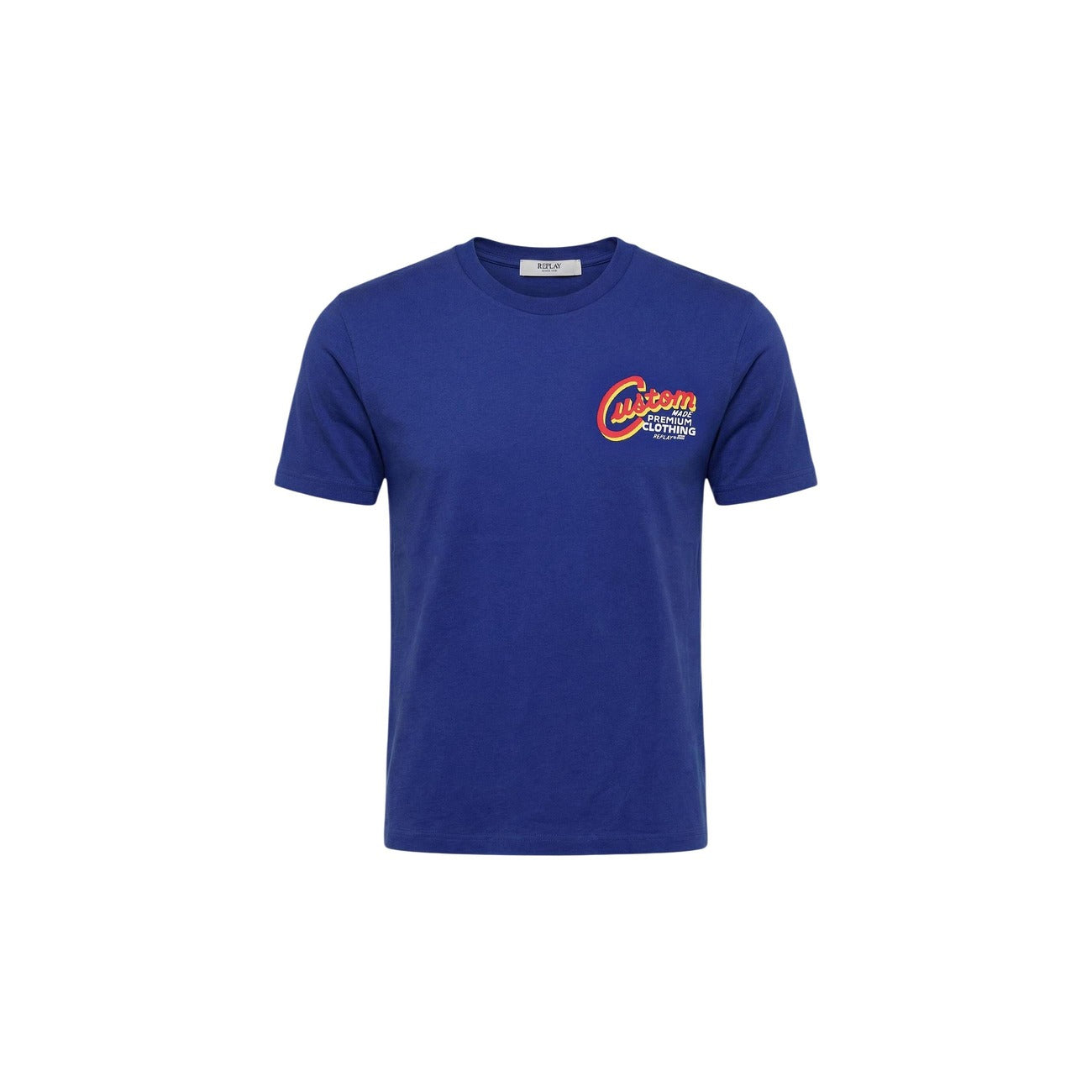 2456313 Replay T-Shirt Blu con Stampa Uomo