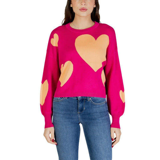 506094 Only Maglia Fucsia Maniche Lunghe Donna