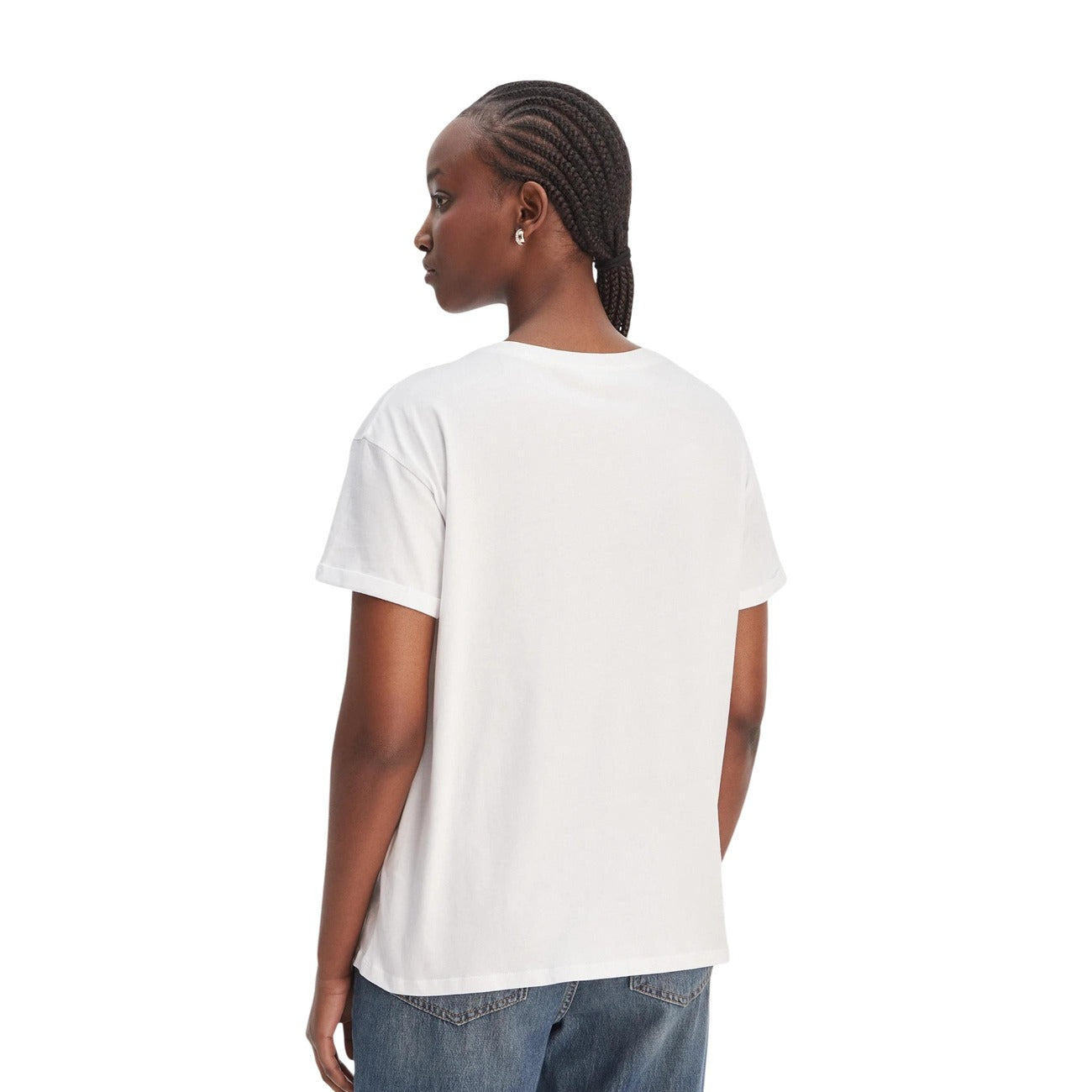 2455827 Liu Jo T-Shirt Donna Bianca Cotone Tasca