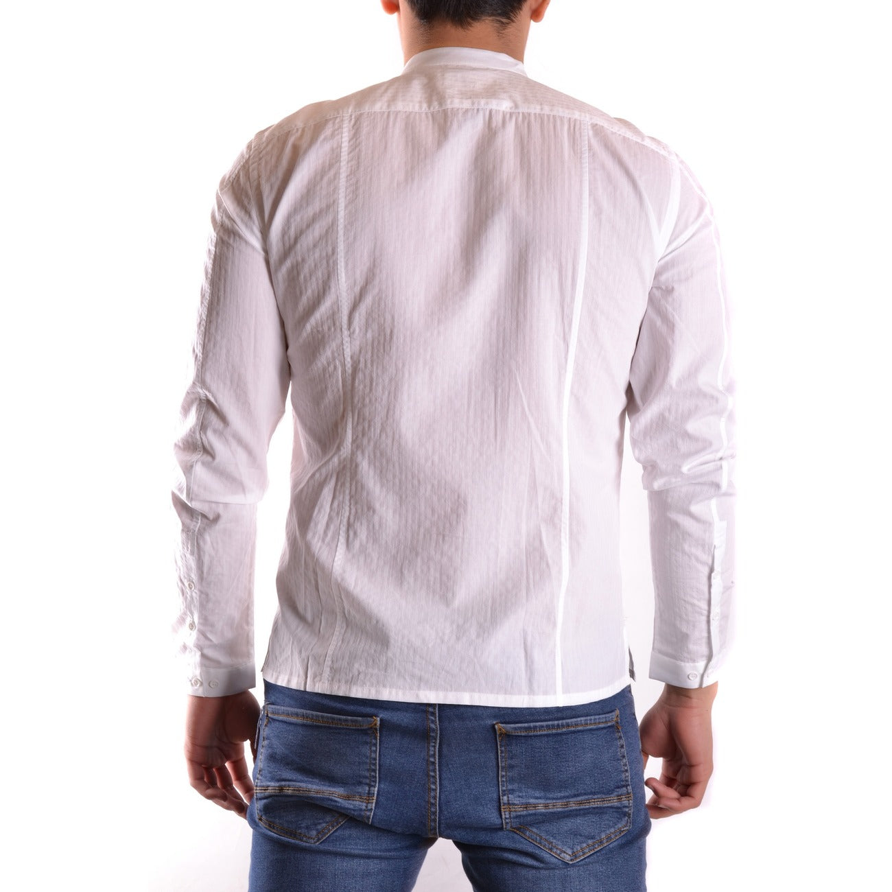 2430948 Paolo Pecora Camicia Bianco Cotone Uomo