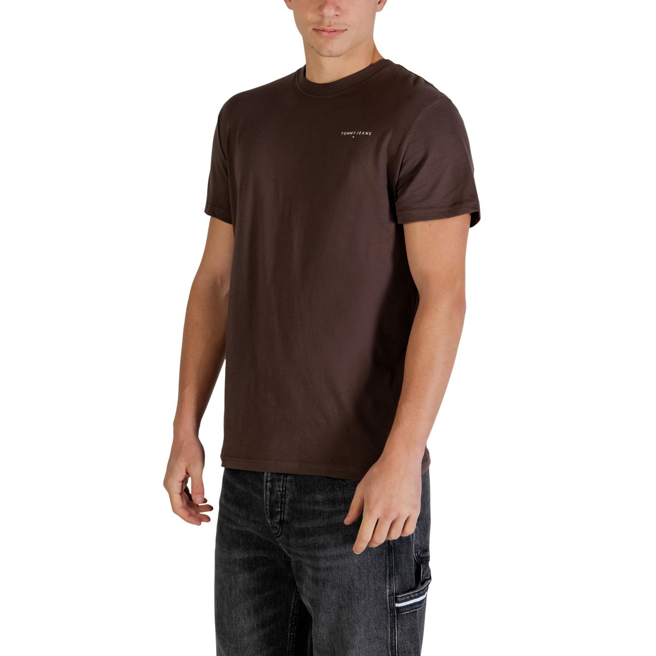 2447255 Tommy Hilfiger Jeans T-shirt Marrone Cotone Organico Uomo