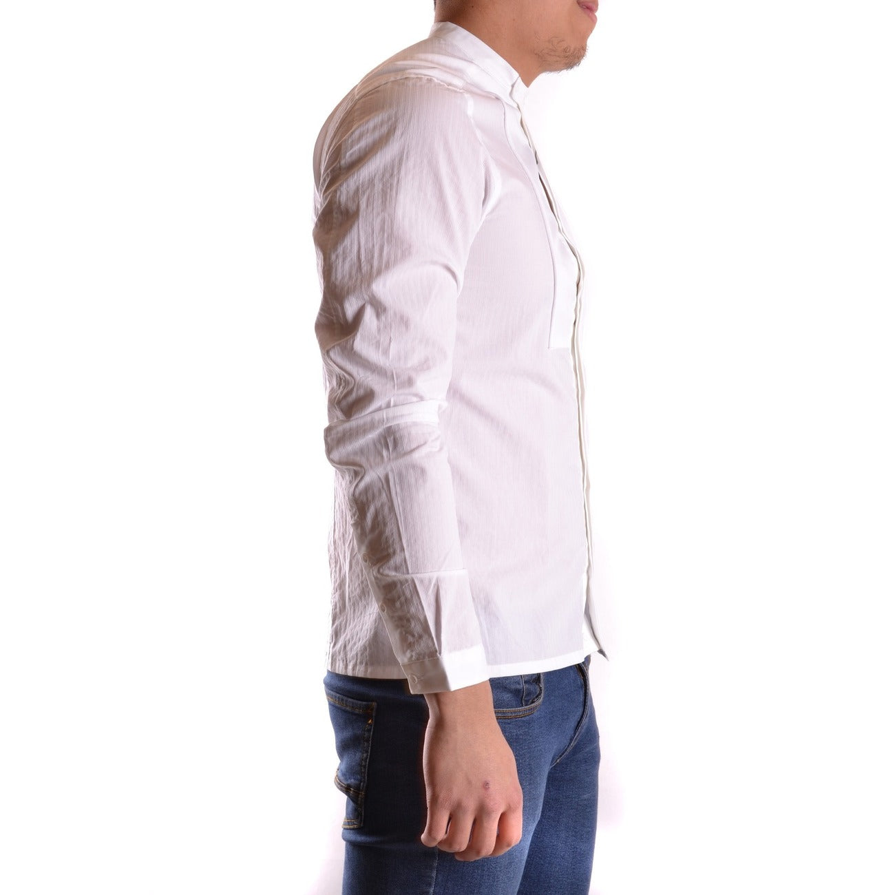 2430948 Paolo Pecora Camicia Bianco Cotone Uomo