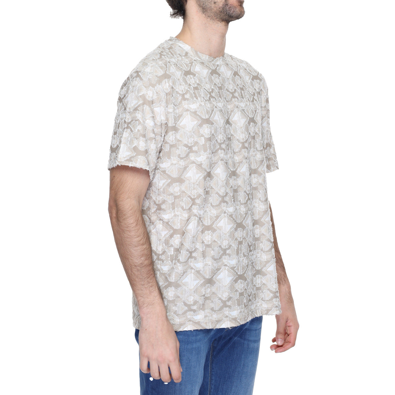 2218422 Antony Morato T-Shirt Beige Geometrica Uomo