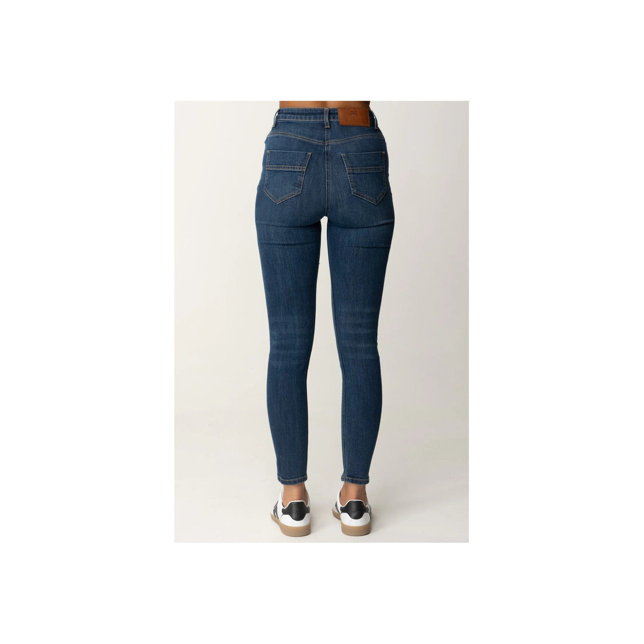 2424965 Elisabetta Franchi Jeans Blu Zip Bottone Tasche Donna