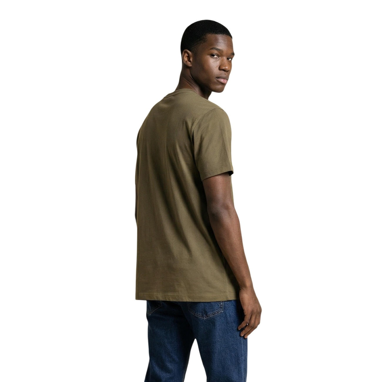2456350 Calvin Klein Jeans T-Shirt Verde con Stampa Uomo