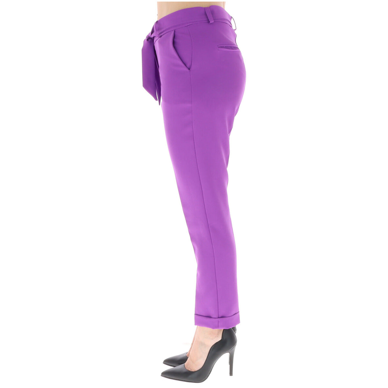 350770 Sol Wears Women Pantaloni Viola con Cintura Donna