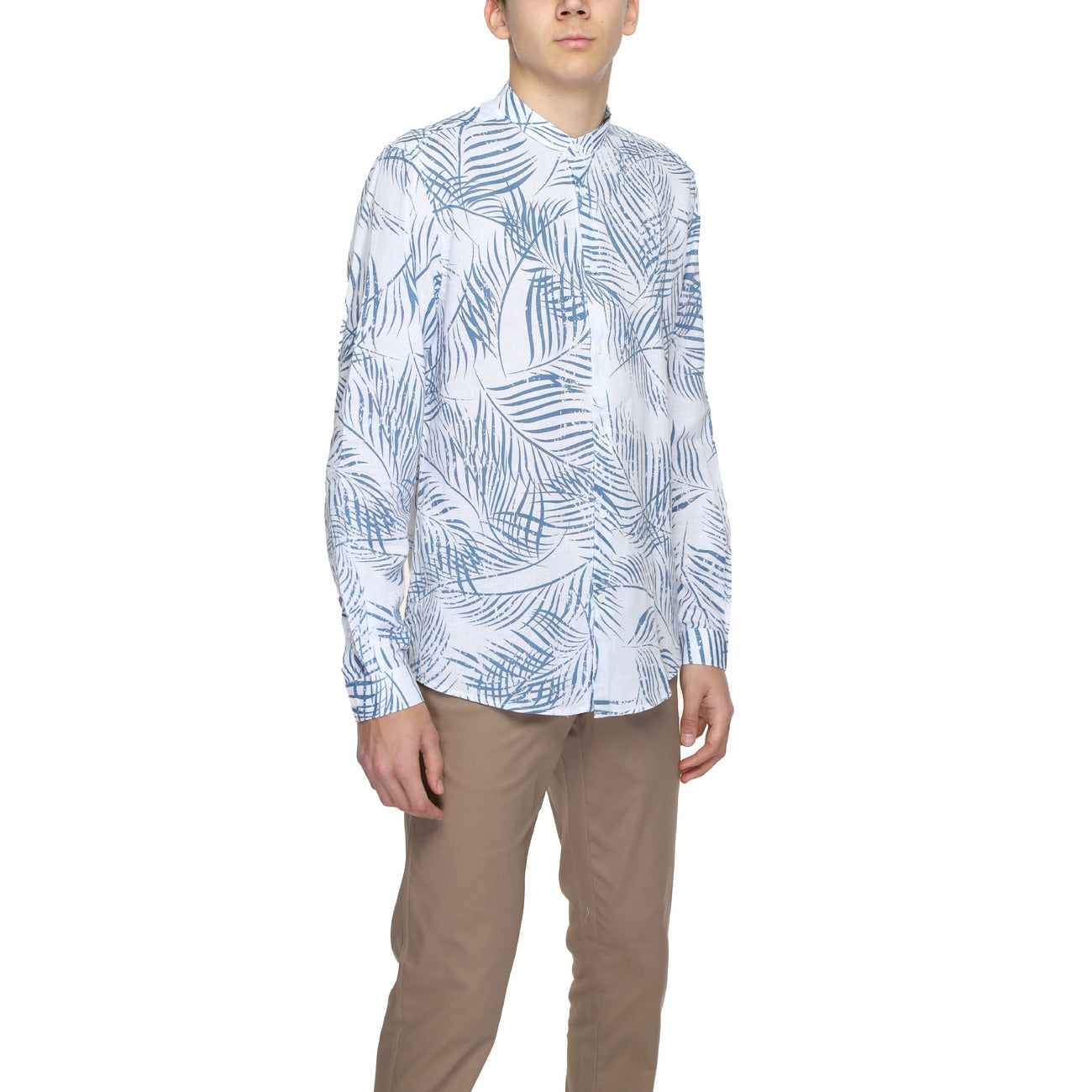 2220038 Antony Morato Camicia Blu Cotone Lino Uomo