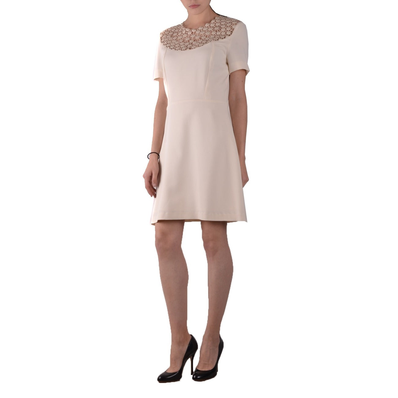 2422996 Pinko Abito Bianco Manica Corta Donna