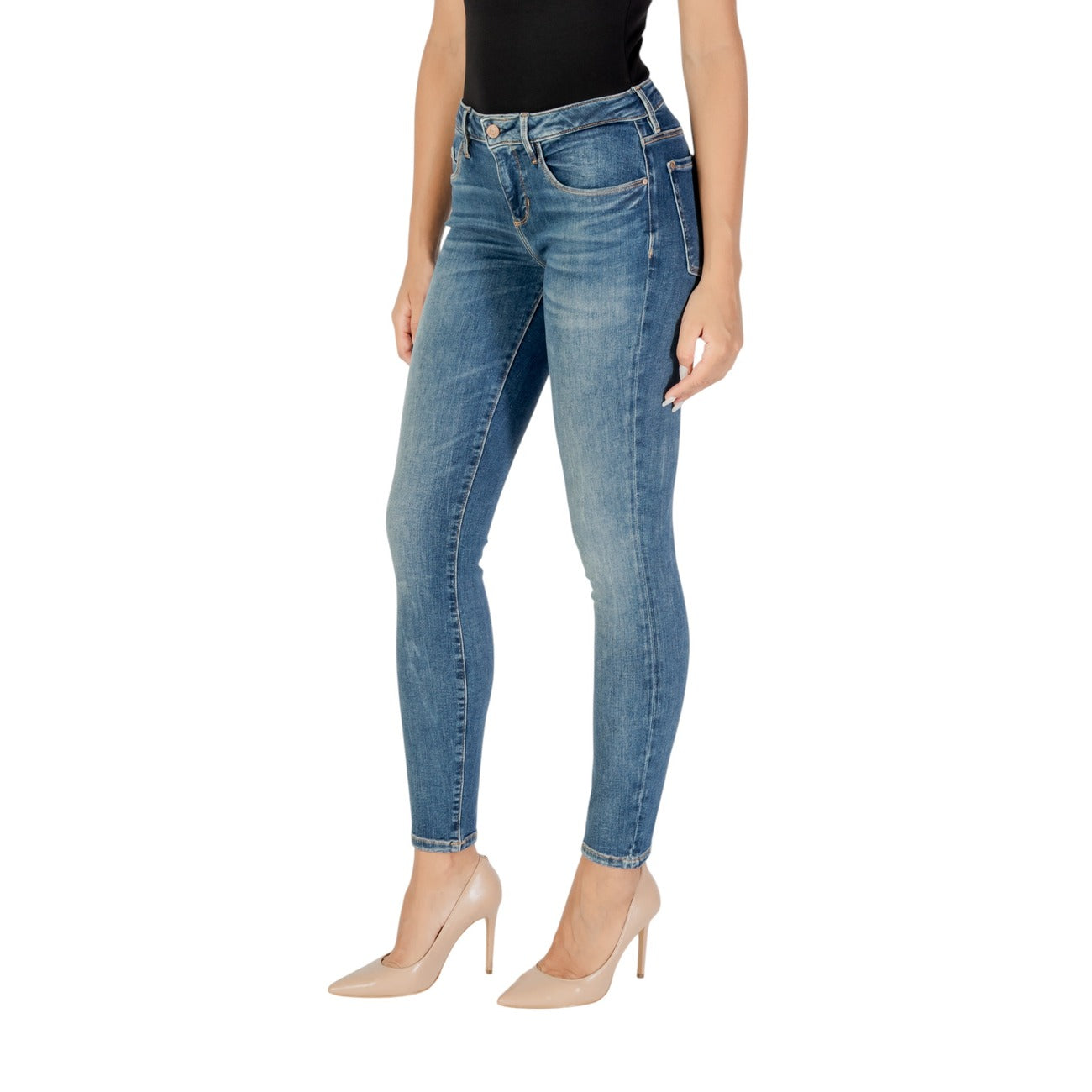 348194 Guess Jeans Blu Effetto Consumato Donna