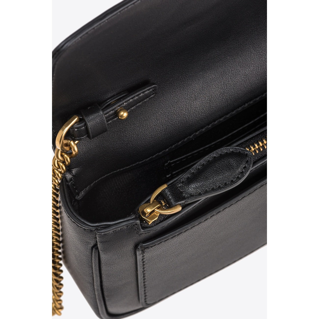 2407977 Pinko Borsa Tracolla Nera Pelle Bottone Gancio Donna