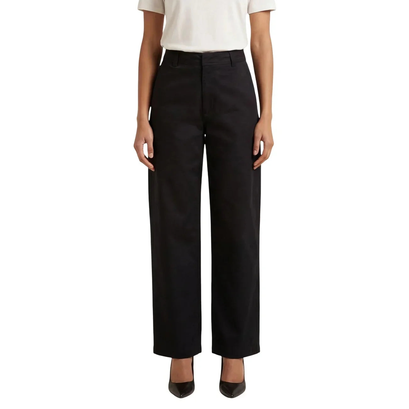 2455006 Jacqueline De Yong Pantaloni Neri Cotone Tasche Donna