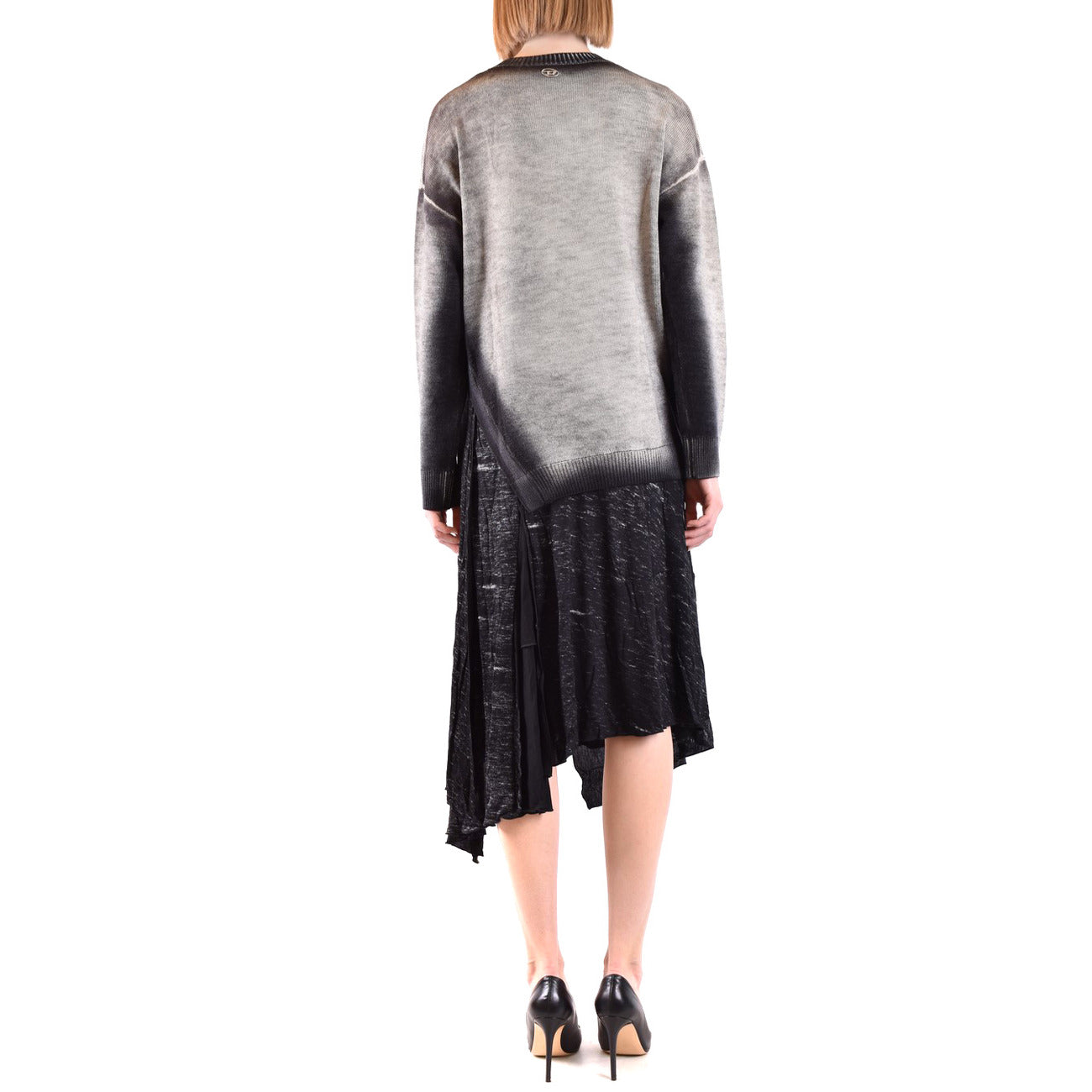 2423082 Diesel Abito Grigio Monocromo Maniche Lunghe Scollo Tondo Donna