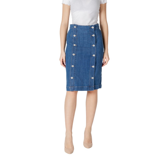 2413393 Ichi Gonna Blu Bottoni Cotone Donna