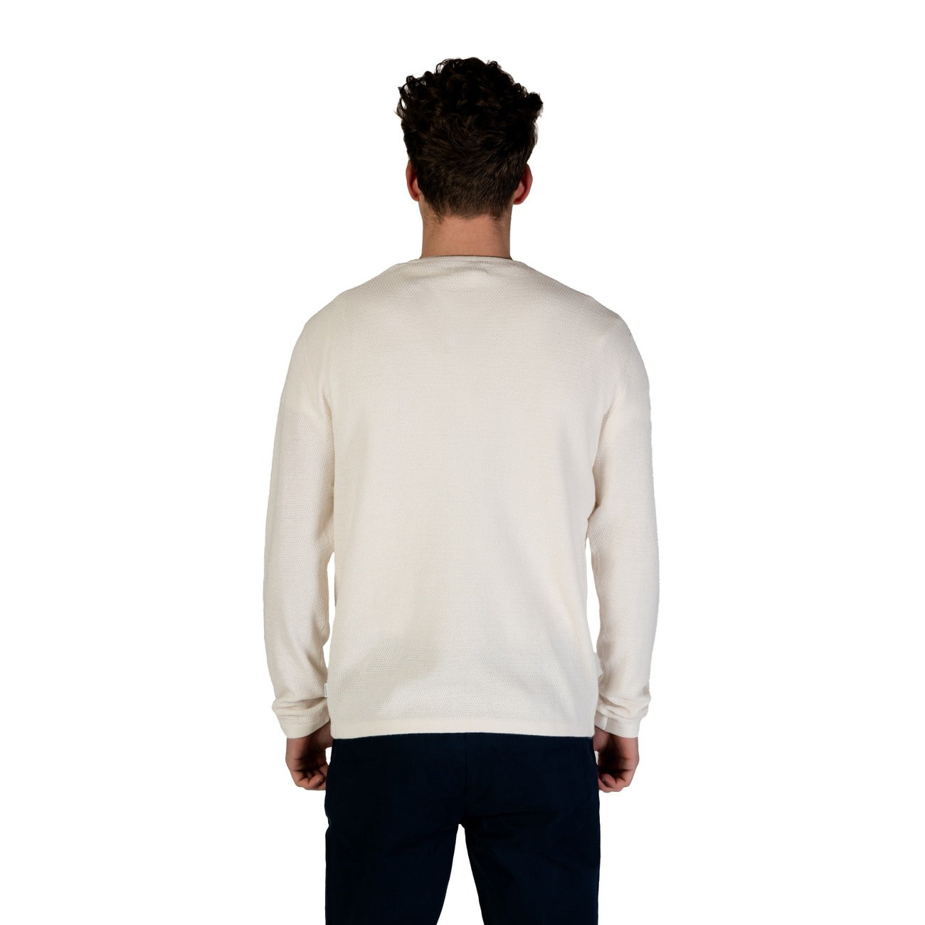2409488 Jack & Jones Maglia Bianca Cotone Maniche Lunghe Uomo