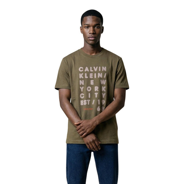 T-Shirt Verde con Stampa Uomo