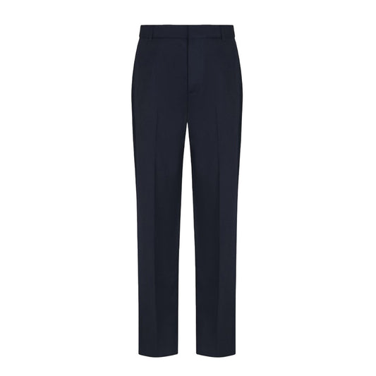 2443292 Emporio Armani Pantaloni Blu Lana Vergine Uomo