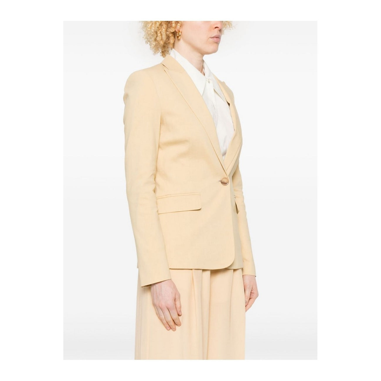 2444751 Pinko Giacca Gialla Donna Lino 55% Viscosa 42%