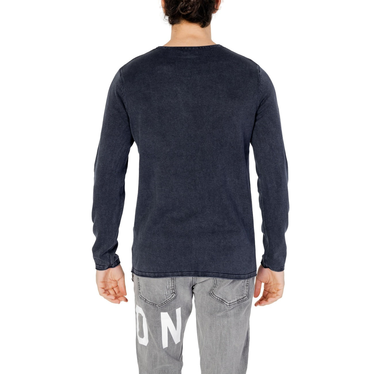 2209286 Jack & Jones Maglia Blu Cotone Maniche Lunghe Uomo