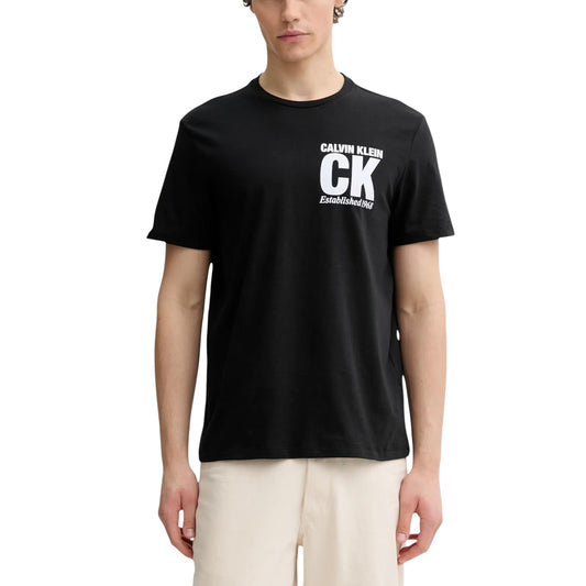 2447818 Calvin Klein T-shirt Nera Stampa Uomo