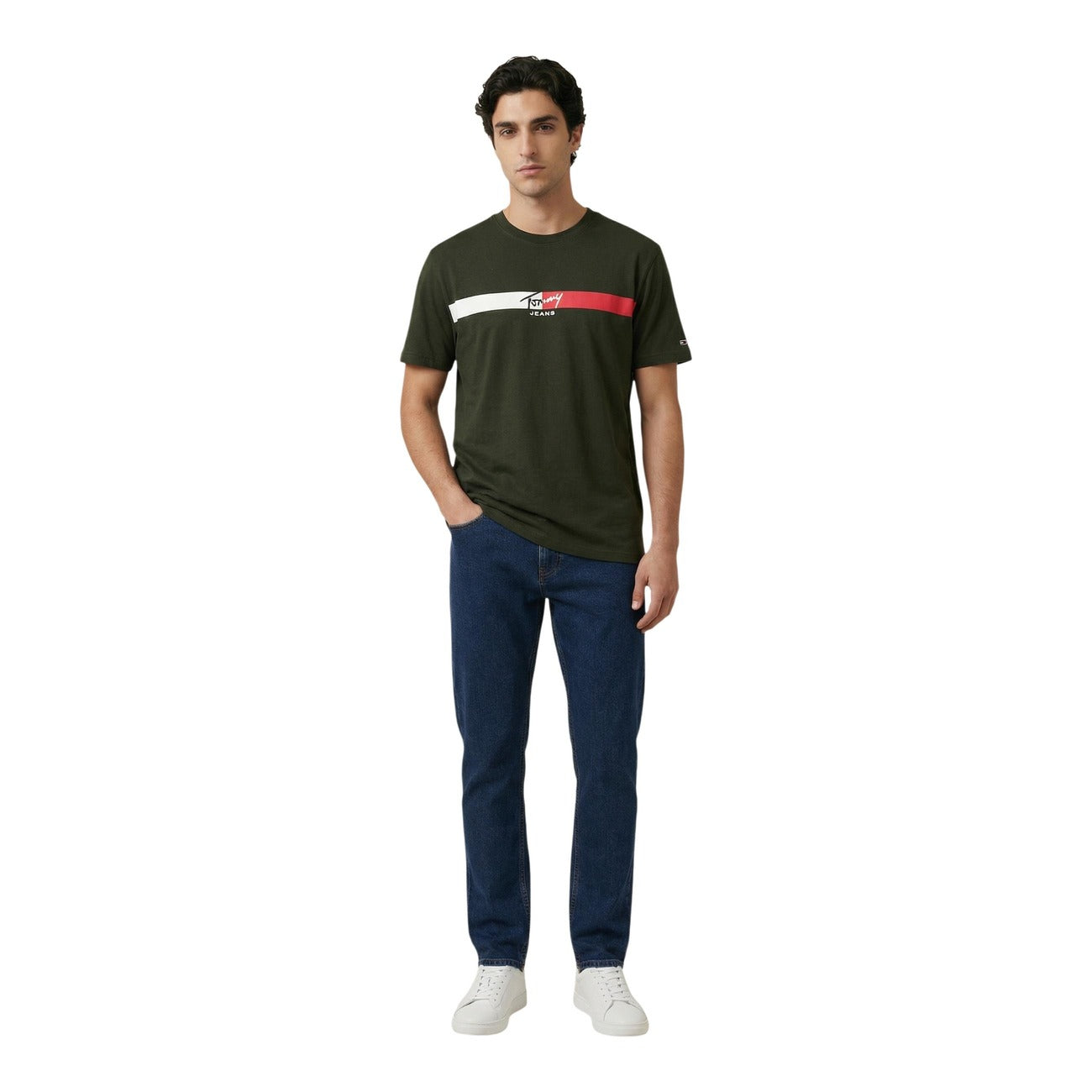 2453427 Tommy Hilfiger Jeans T-Shirt Verde Uomo