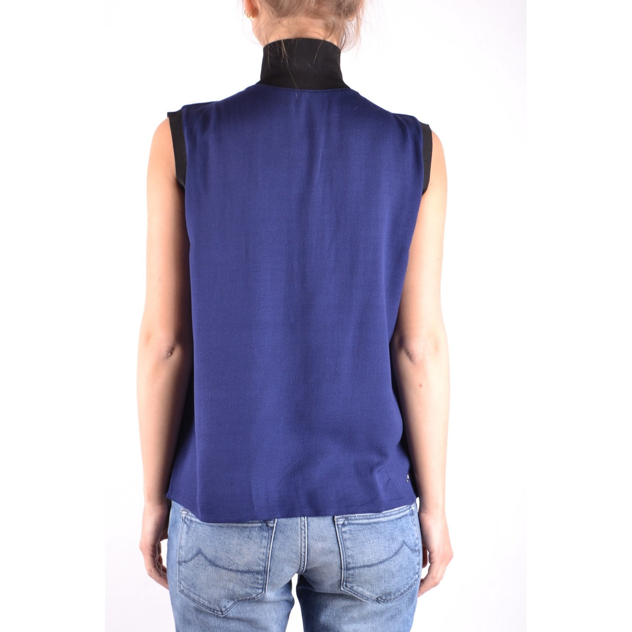 2437833 Jacob Cohen Gilet Blu Viscosa Lana Cerniera Made Italy Donna