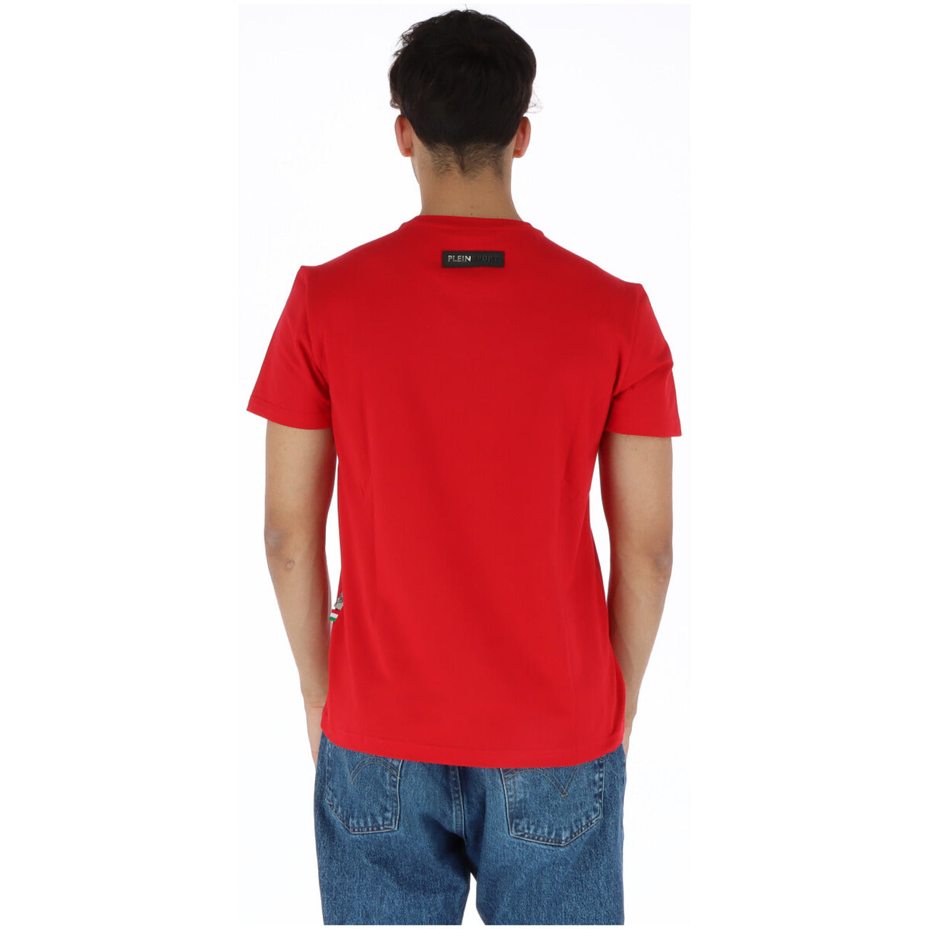 444132 Plein Sport T-Shirt Rosso Stampa Uomo