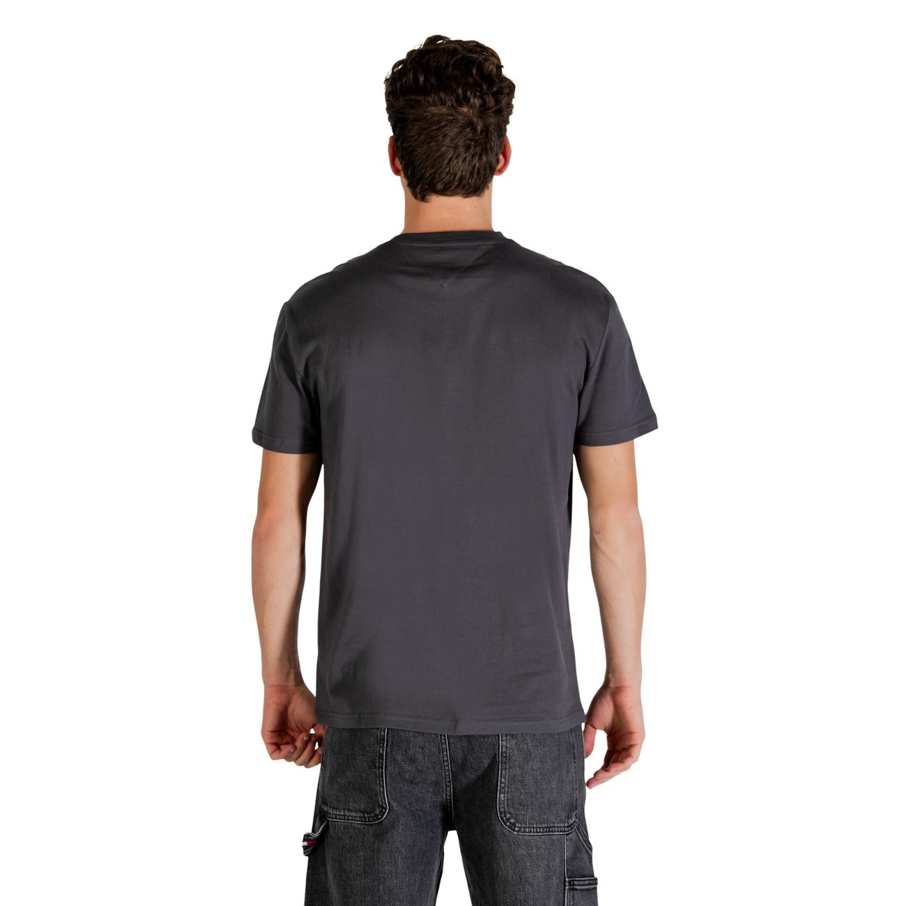 2447254 Tommy Hilfiger Jeans T-shirt Grigia Maniche Lunghe Cotone Organico Uomo
