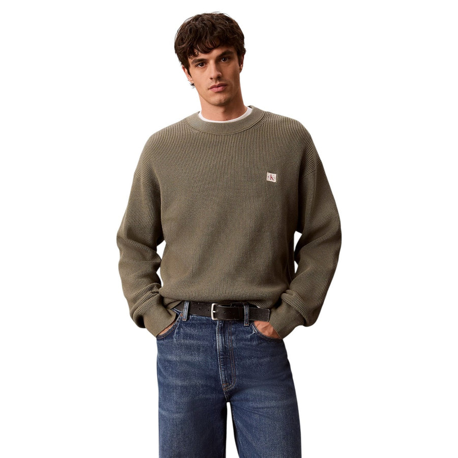 Relaxed Waffle Knit Sweater J30J325812 Maglia Uomo
