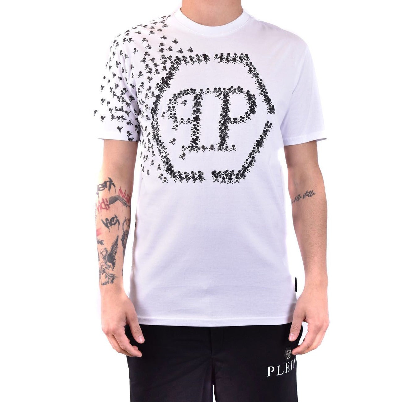 2430742 Philipp Plein T-Shirt Bianca Stampa Uomo