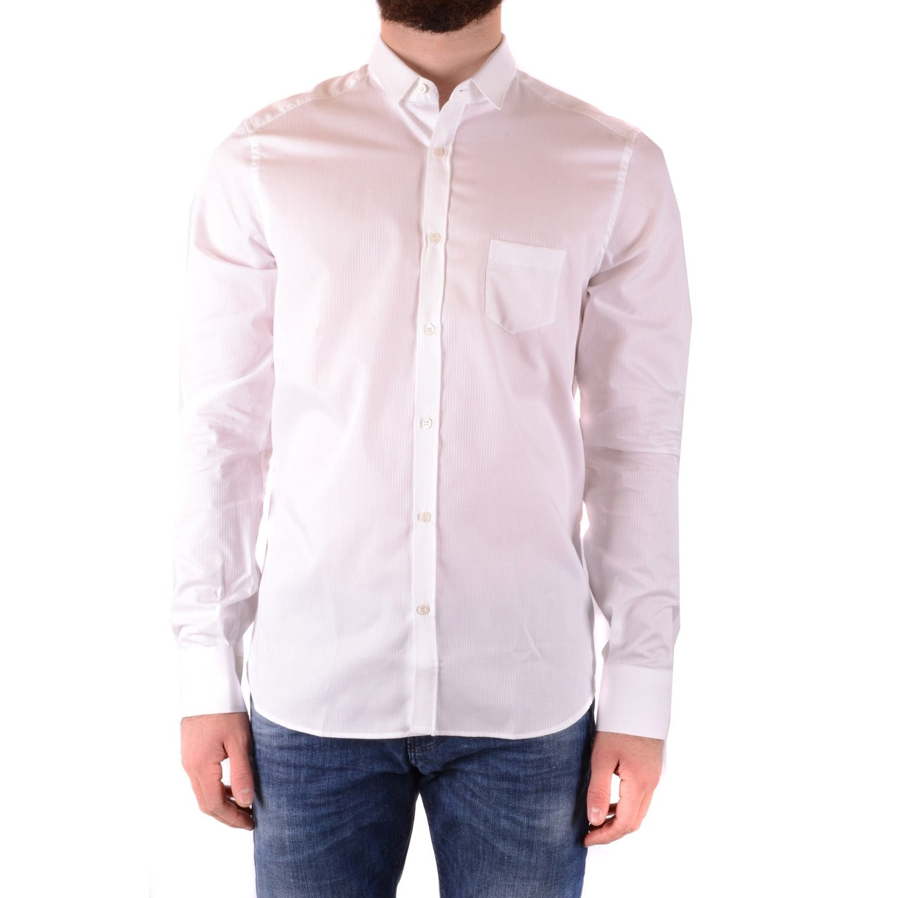 2431603 Neil Barrett Camicia Bianco Maniche Lunghe Uomo