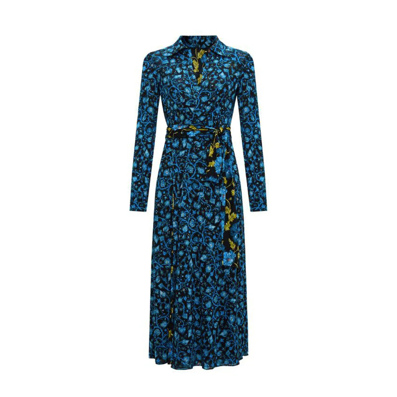 2431422 Diane Von Furstenberg Abito Blu Lungo Donna Fantasia Floreale