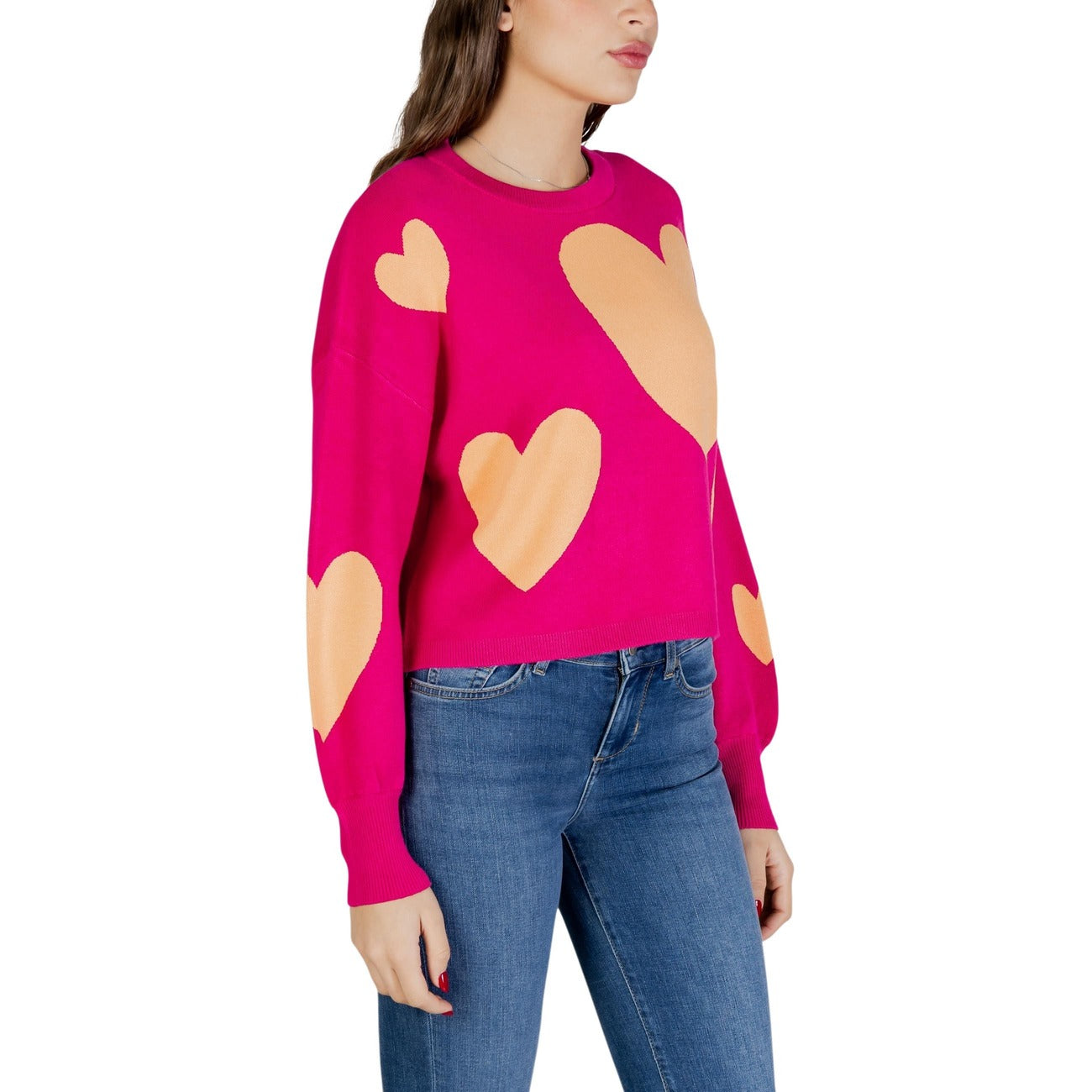 506094 Only Maglia Fucsia Maniche Lunghe Donna