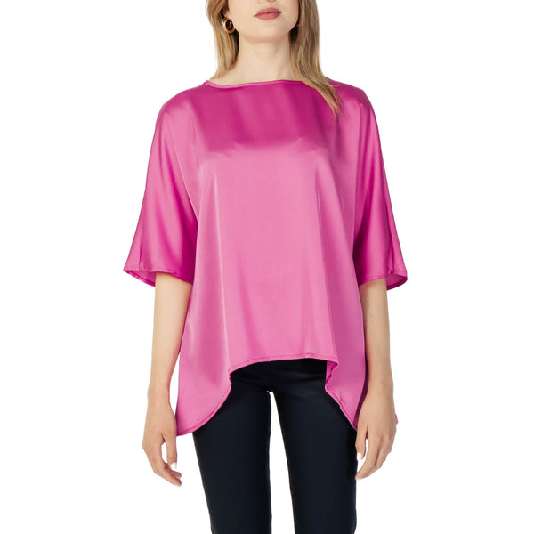 Blusa Over in Raso Fluido Asimmetrico