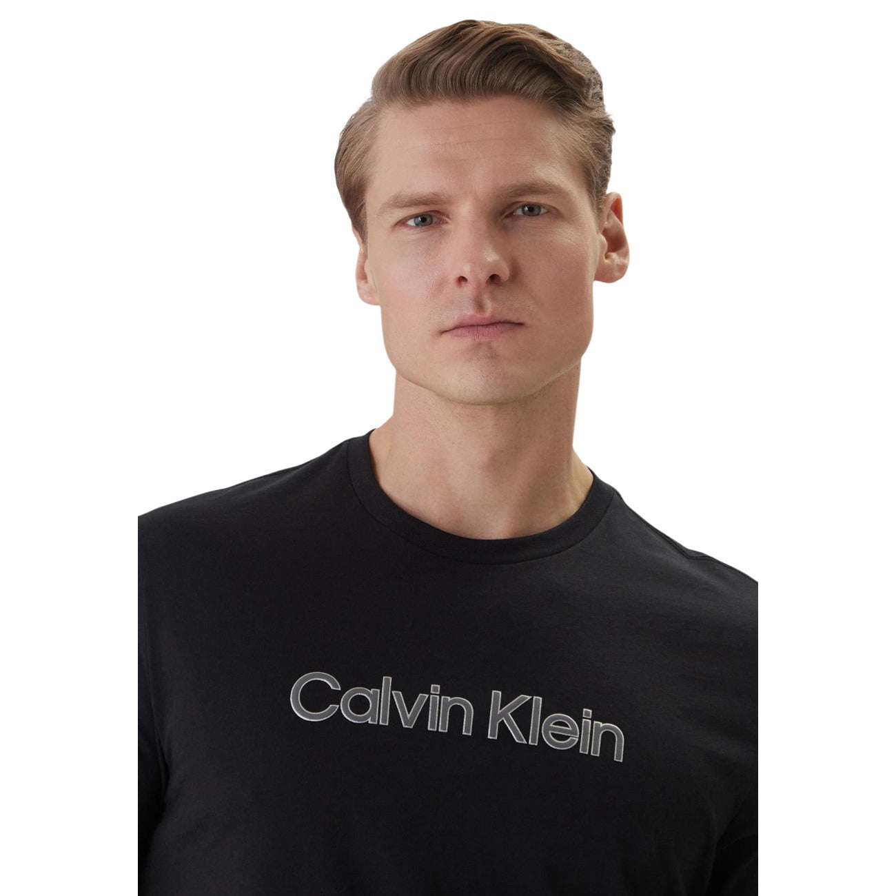 2455239 Calvin Klein T-Shirt Nera con Stampa Uomo