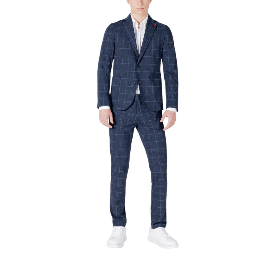 Abito Uomo Blu Quadro Finestrato "ABS-992/Q"