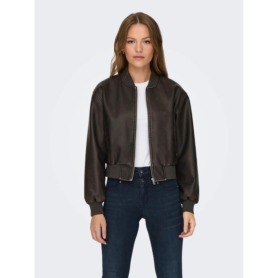 Jane Faux Leather Bomber Jacket Otw Giacca Donna