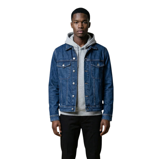 2451704 Replay Giubbotto Blu Cotone Uomo