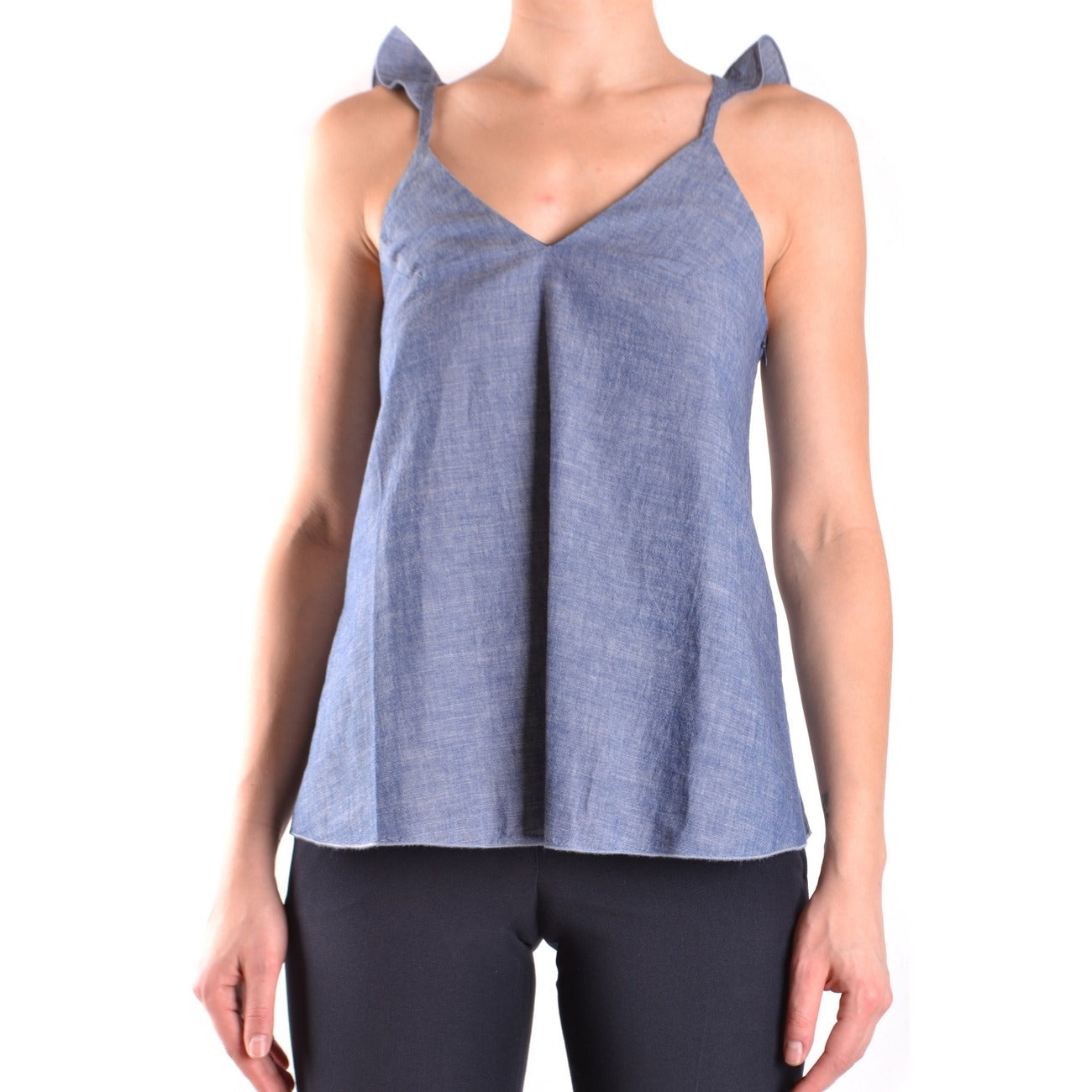 2429771 Dondup Canotta Blu Scollo V Profondo Donna
