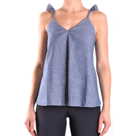 2429771 Dondup Canotta Blu Scollo V Profondo Donna