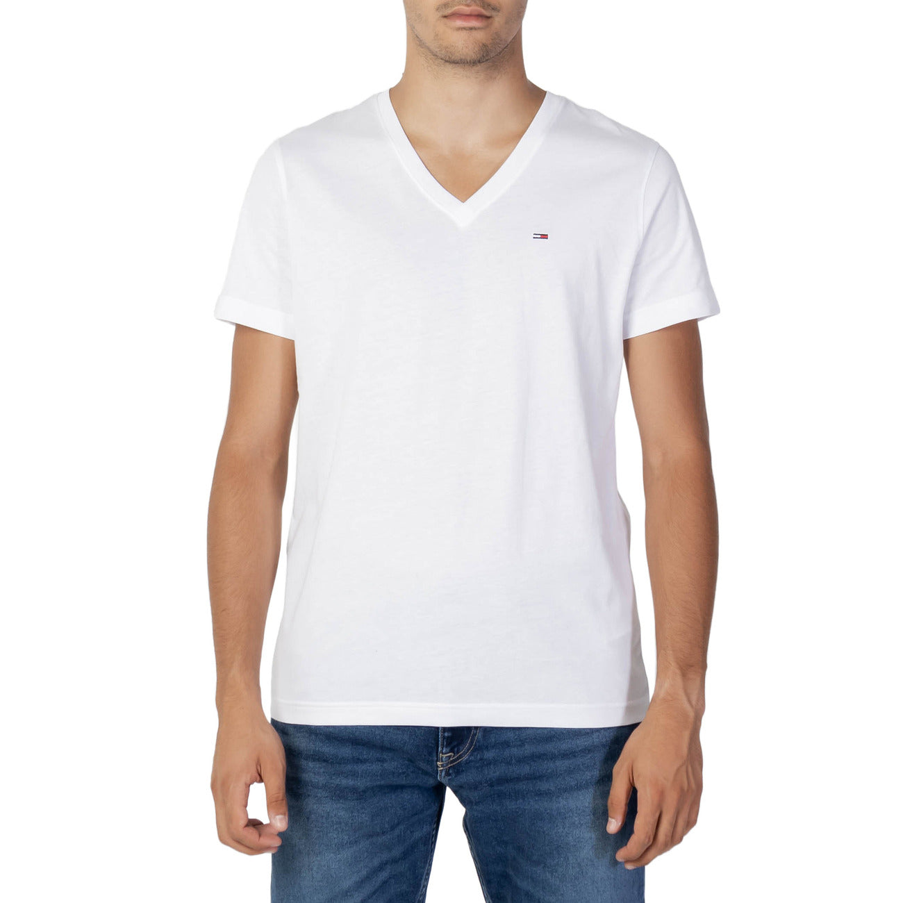 371190 Tommy Hilfiger Jeans T-Shirt Bianco Monocromo Uomo