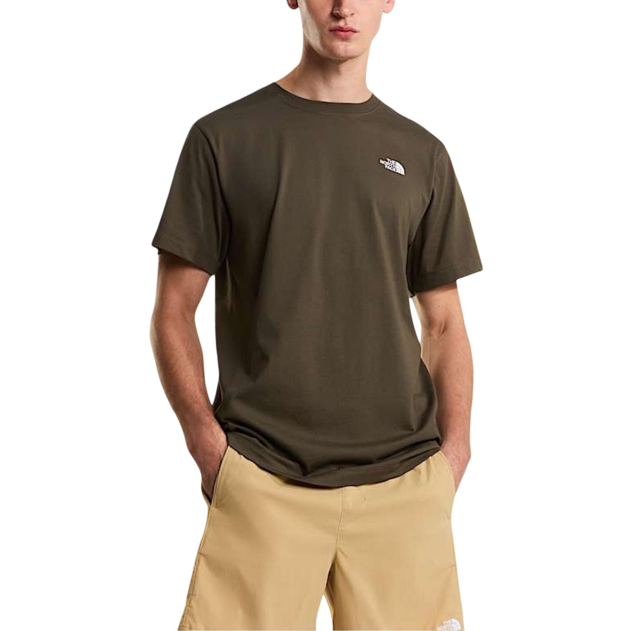 2450499 The North Face T-Shirt Verde Cotone Poliestere Uomo