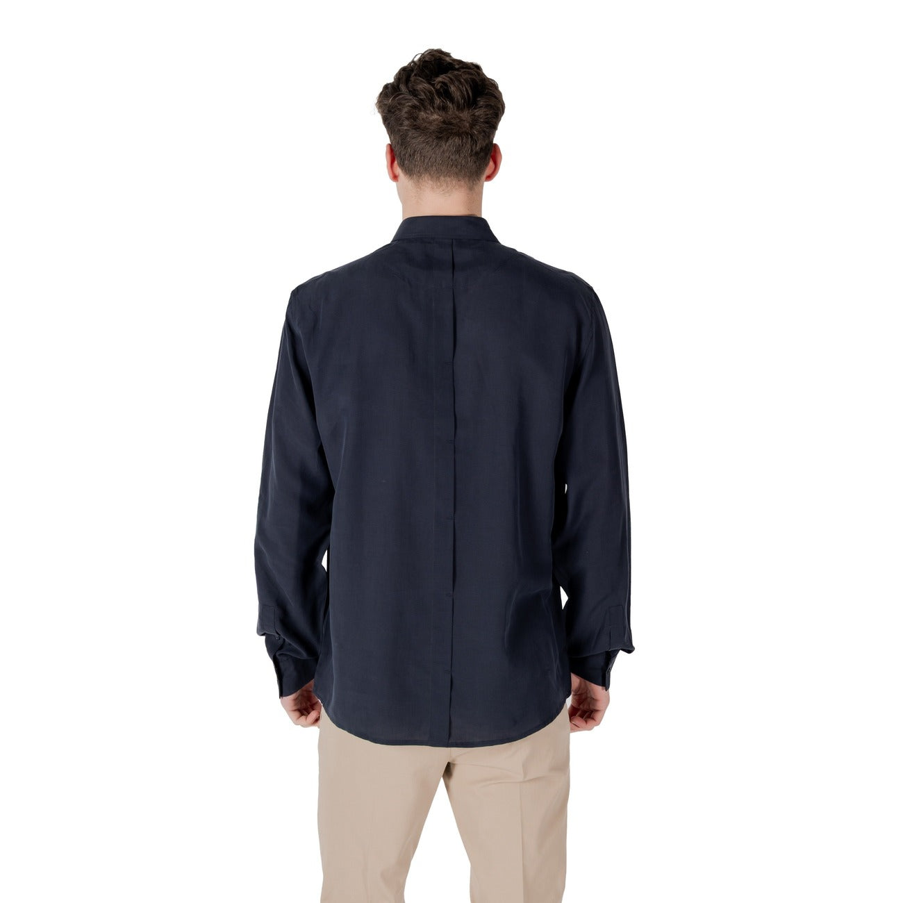 2417657 Antony Morato Camicia Blu Lino Lyocell Uomo