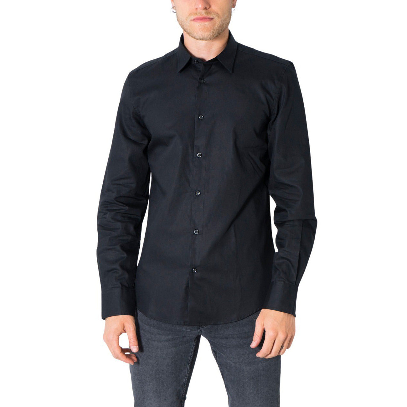 308289 Antony Morato Camicia Nera Uomo
