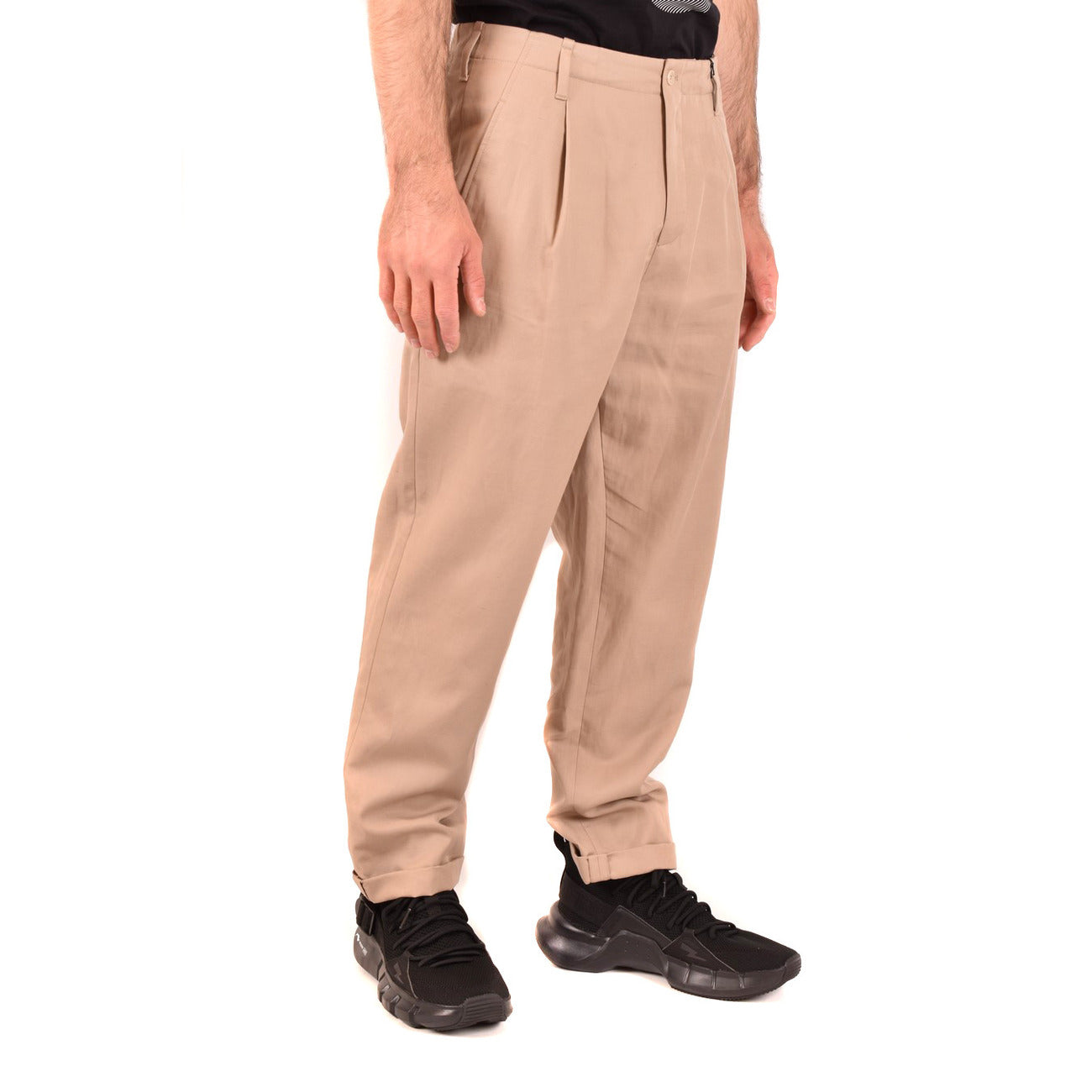 2433308 Neil Barrett Pantaloni Beige Lycra Lino Cotone Uomo