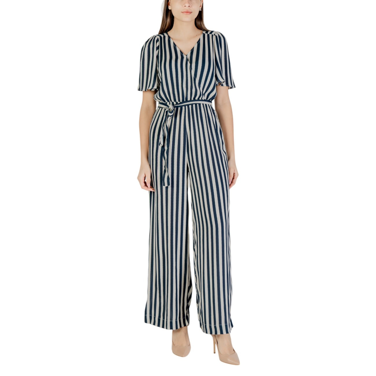 486431 Ichi Tuta Blu Righe Donna